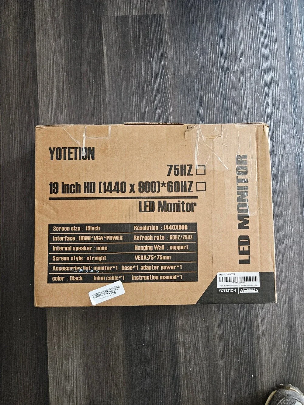 YOTETION 19-inch Full HD 75Hz Thin Monitor - HD+ Anti-Glare LED Display YTLED19